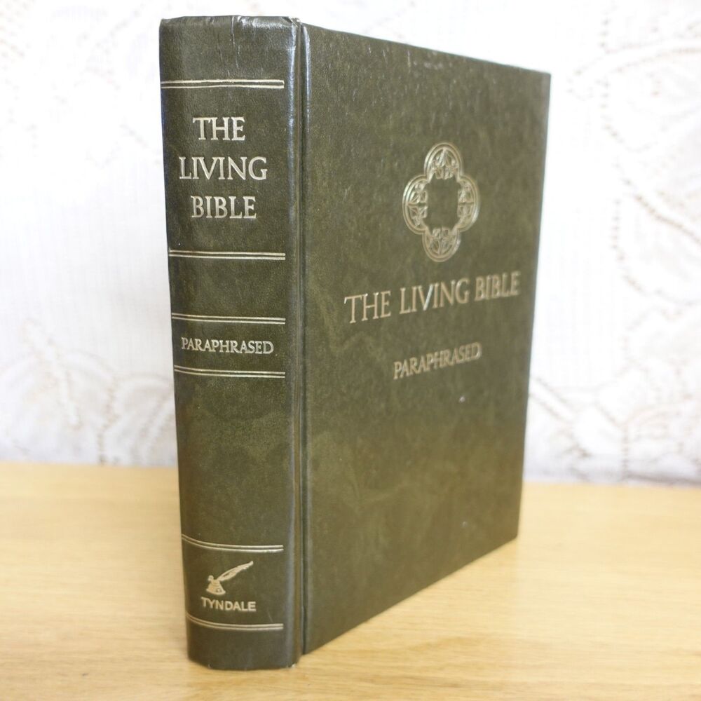 The Living Bible Paraphrased 1971 Green Hardcover Book Christian VERY CLEAN